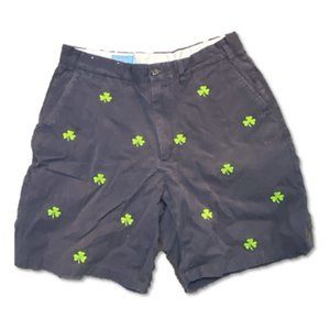 Navy and Clover Embroidered Men's Shorts - Size 34